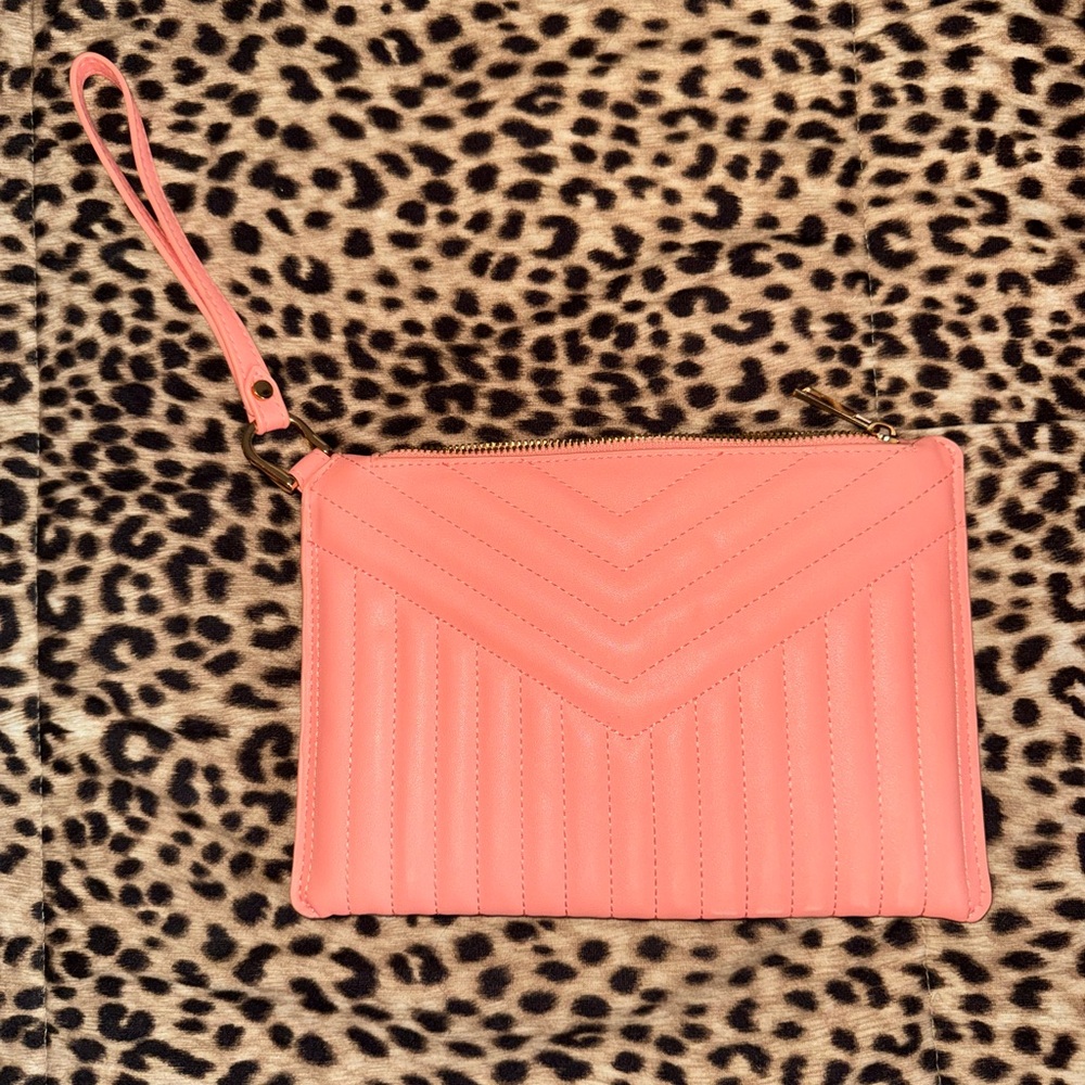 Coral Quilted Women's Clutch